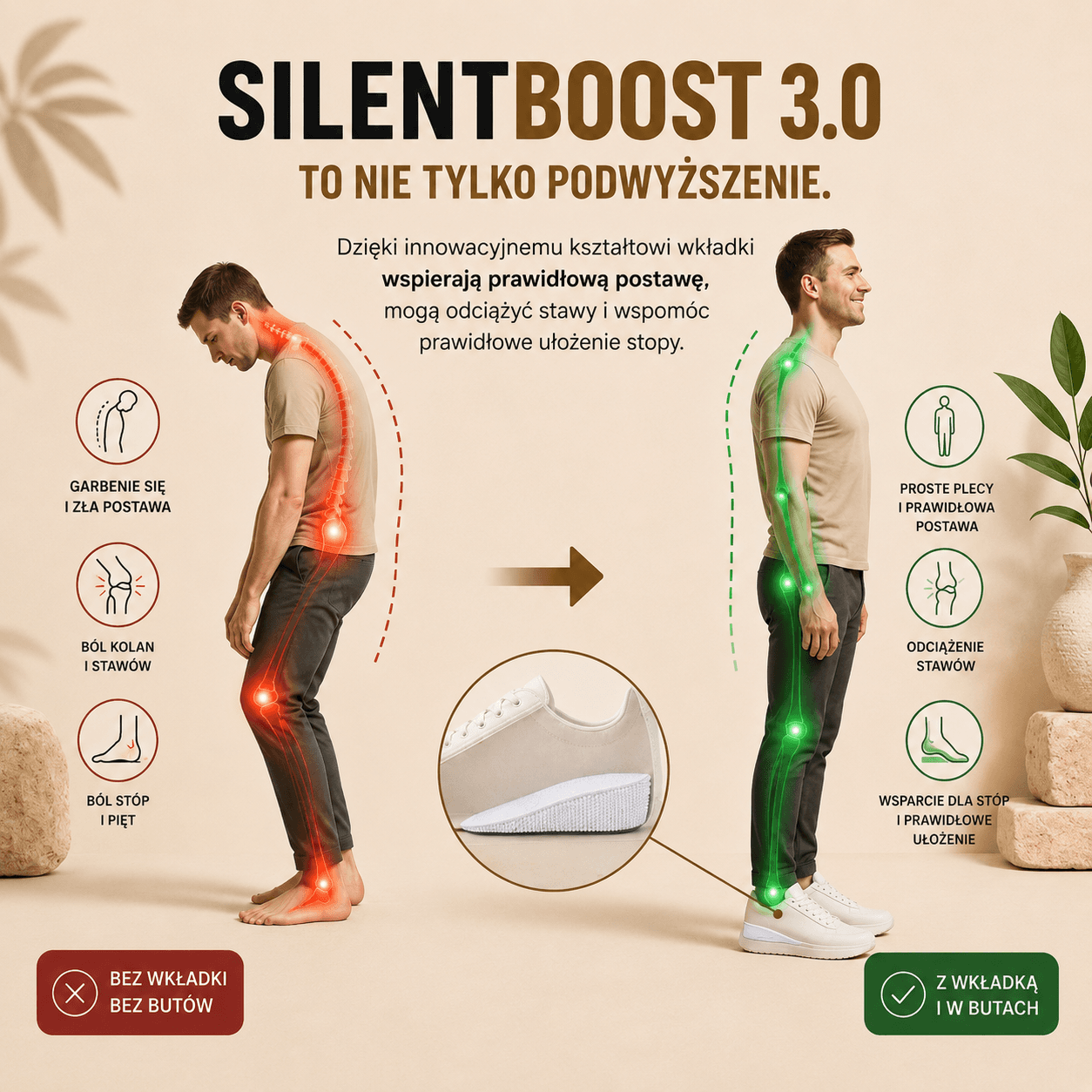 Podwyższające wkładki do butów - SILENTBOOST 3.0