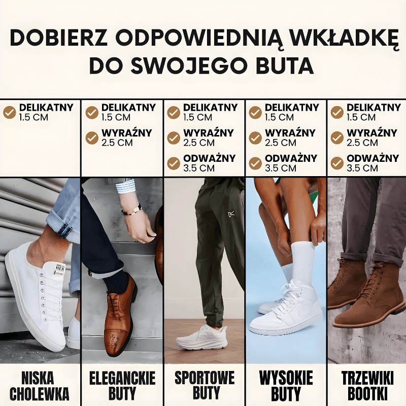 SILENTBOOST 3.0 - Dodająca wzrost wkładka ortopedyczna