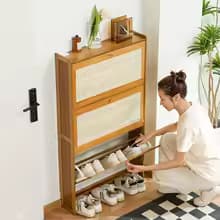 drewniany regał na buty